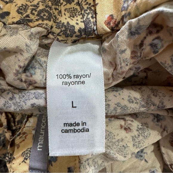 Maurices Women’s L Pale Yellow Floral Tiered Ruffle Mini Skirt - Picture 4 of 4